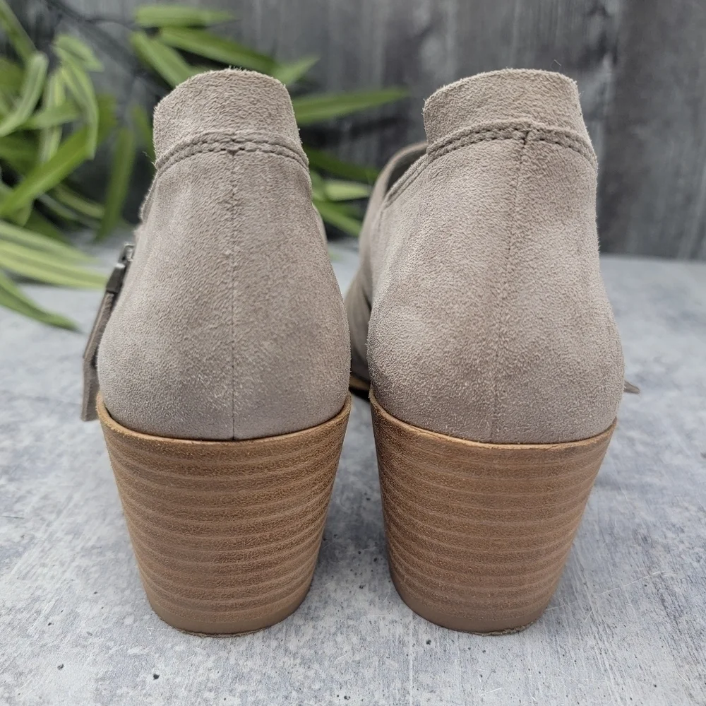 1.State | Taupe Leather Cutout Ankle Booties Size 9
